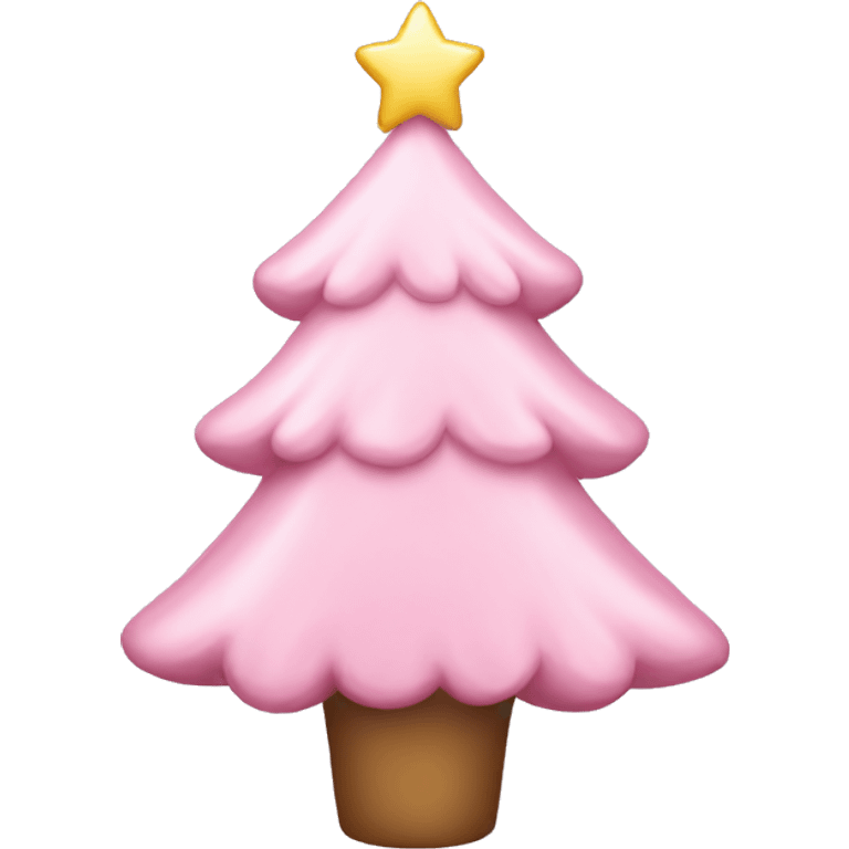 pastel pink christmas tree emoji