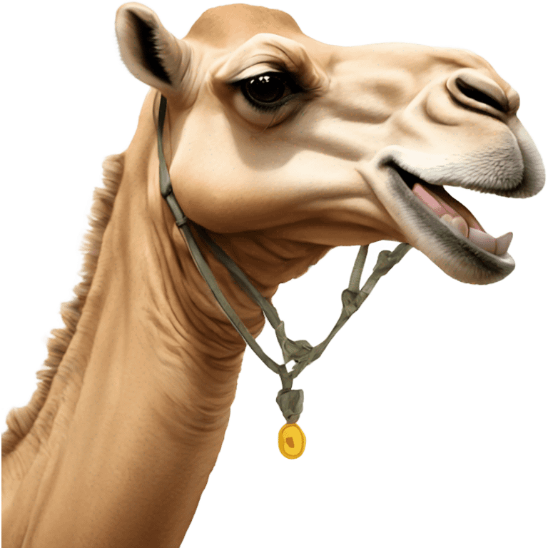 A laughing camel emoji