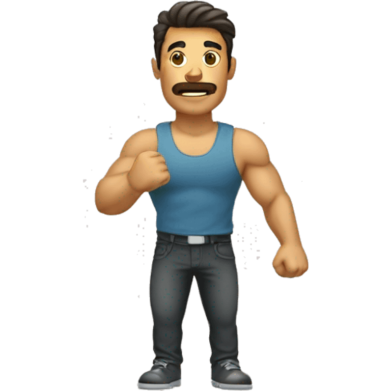 hombre musculoso señalándose  emoji