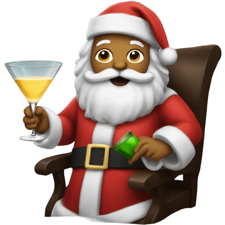 Santa drinking a martini  emoji