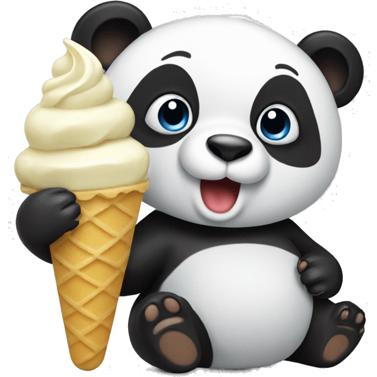 Panda eating ice cream emoji