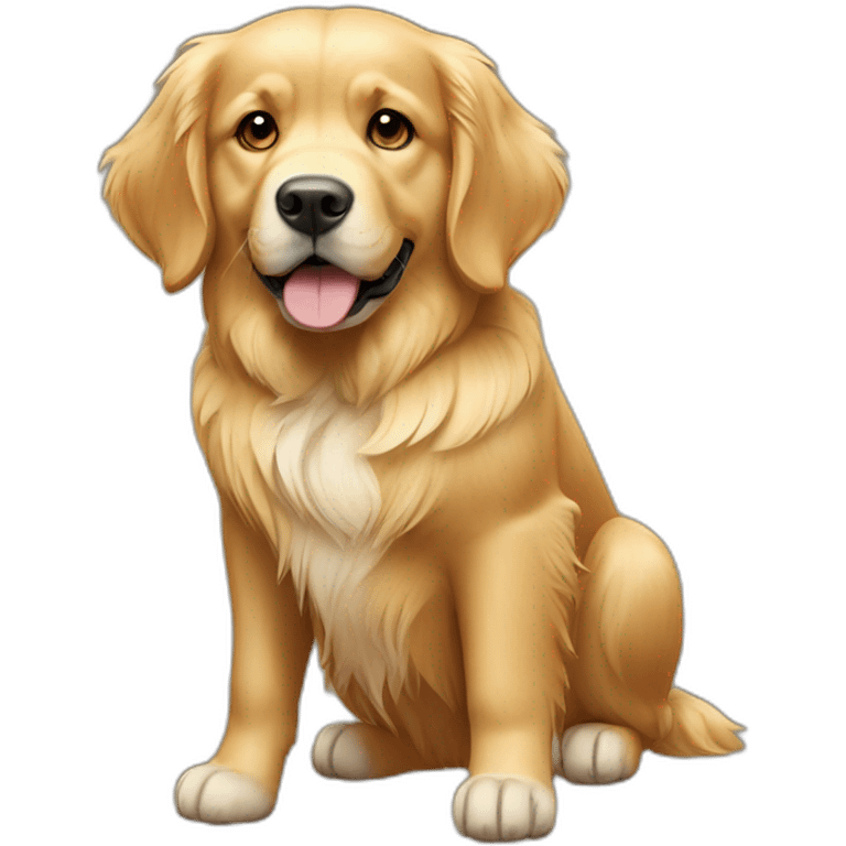 Dog golden retriever full-height emoji