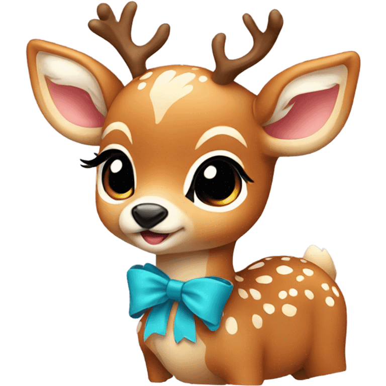 Baby deer with a bow emoji