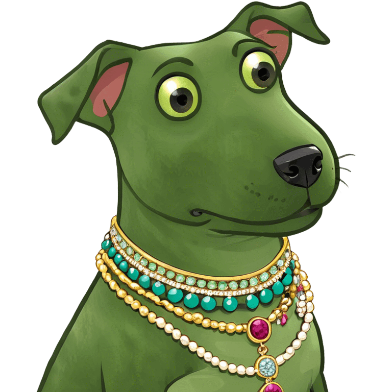 Dog with lots of jewelry  emoji