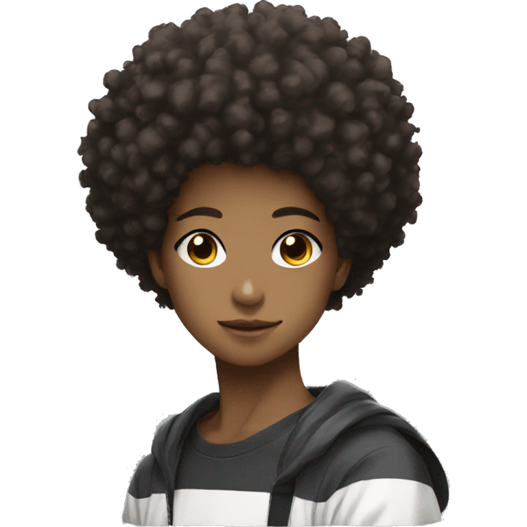 coupe cheveux afro High contrast anime  emoji