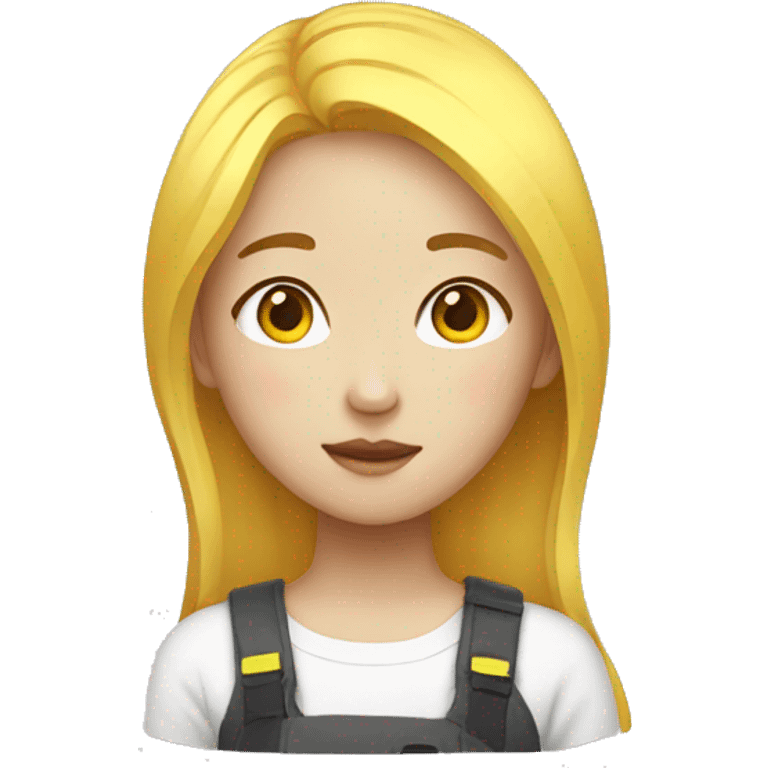 korean girl with yellow highlighted hair emoji