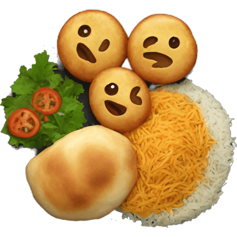 PAKISTANI FOOD ON A black PLATE emoji