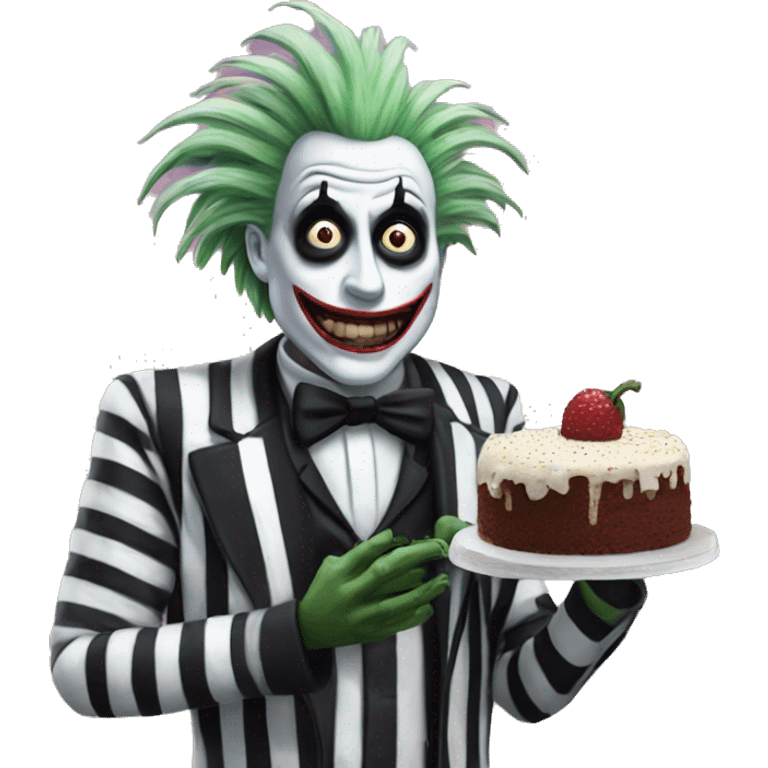 beetlejuice hold a cake emoji