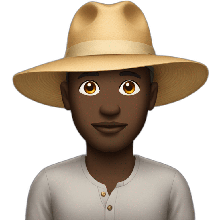 ghanaian man with wide-brimmed hat emoji