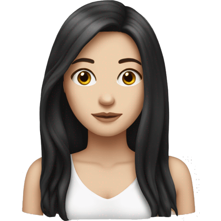 White girl with long black hair emoji