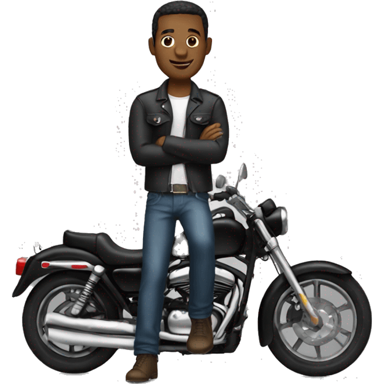 Hombre negro con moto emoji