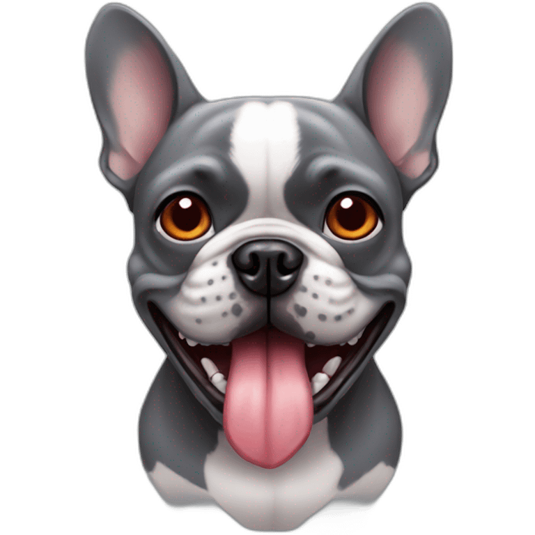 gray french bulldog is a vampire emoji