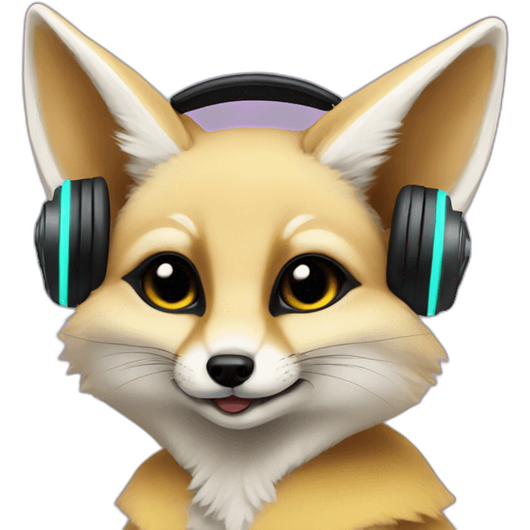 Fennec Fox as a DJ emoji