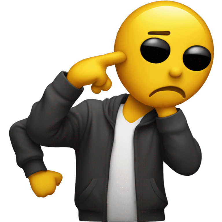 Dabbing emoji with its head dipping low emoji