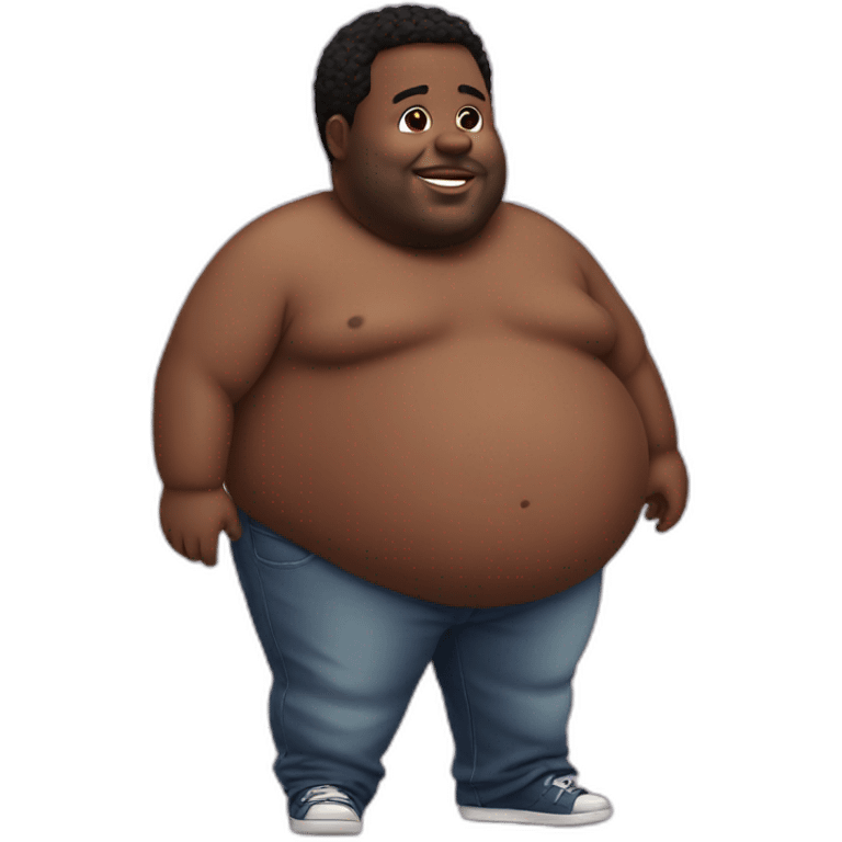 fat pregnant black man emoji