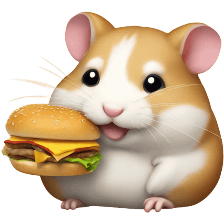 Hamster eating a burger emoji