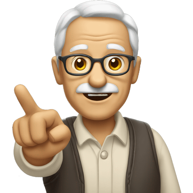 Old guy pointing emoji