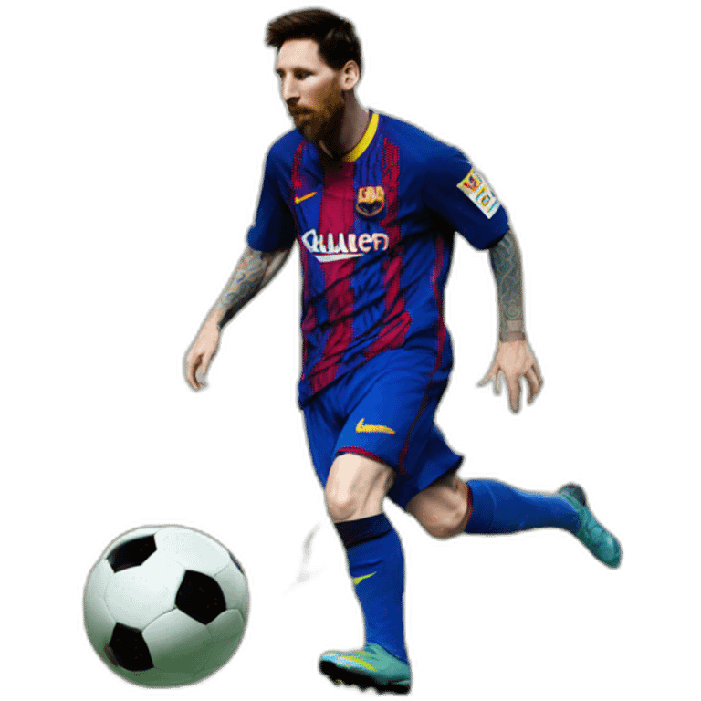 Messi dribbling past gk emoji