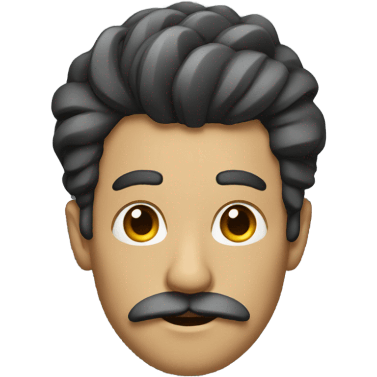 Man with mustache and side hair emoji