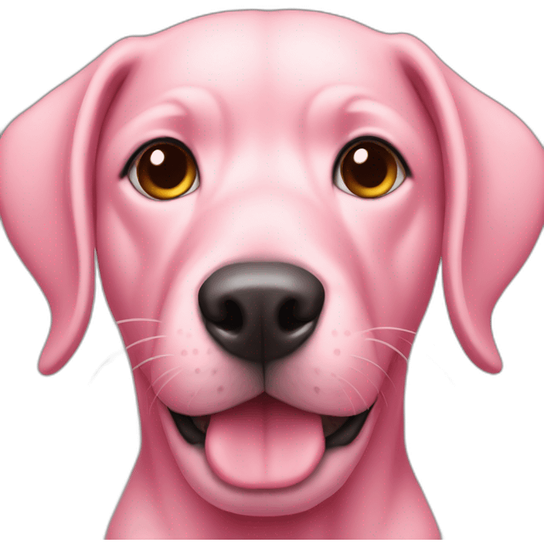 A human pink dog. emoji