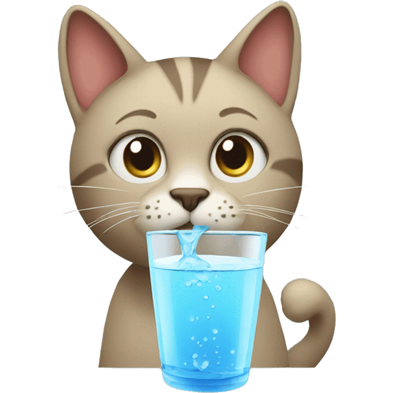 Cat drink water emoji