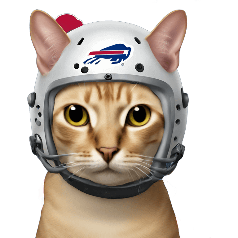 buffalo bills helmet on hairless cat emoji