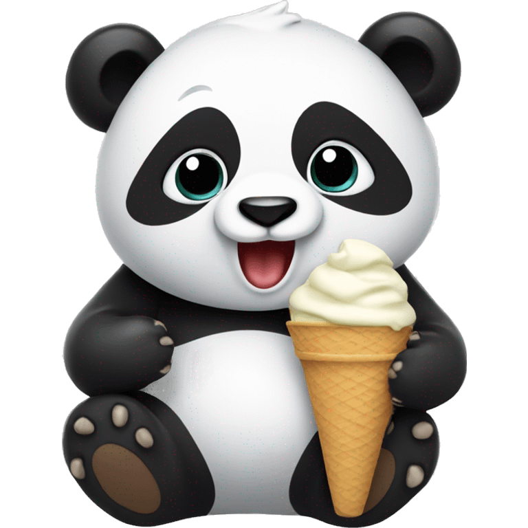 Panda eating ice cream emoji