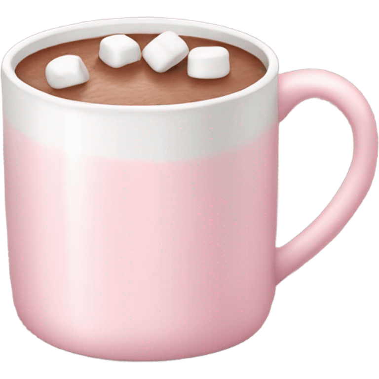 Light Pink mug of hot chocolate with marshmallows  emoji