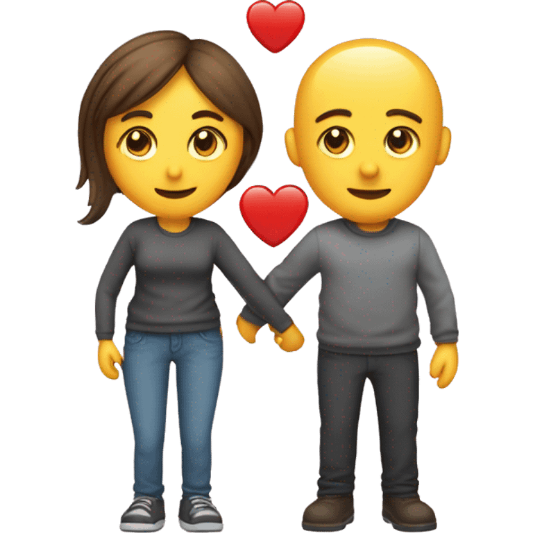 An emoji of a couple in love, standing side by side with a heart between them, symbolizing their romantic relationship emoji