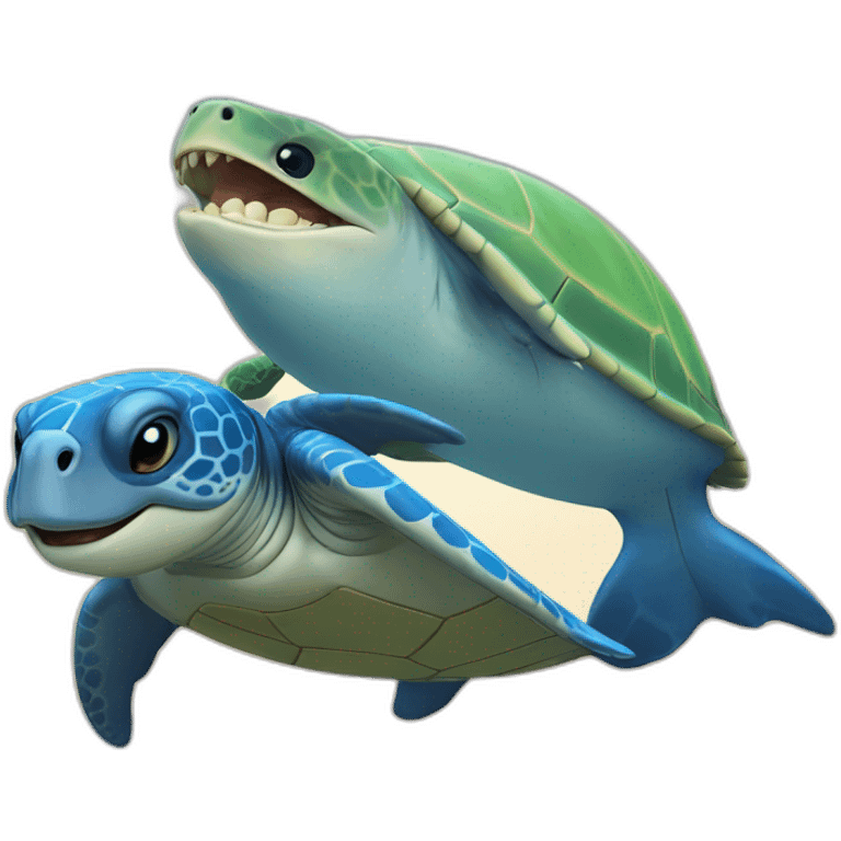 Tortue avec baleine emoji