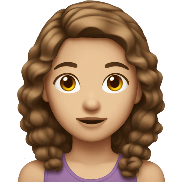 Girl brown hair and bracket emoji