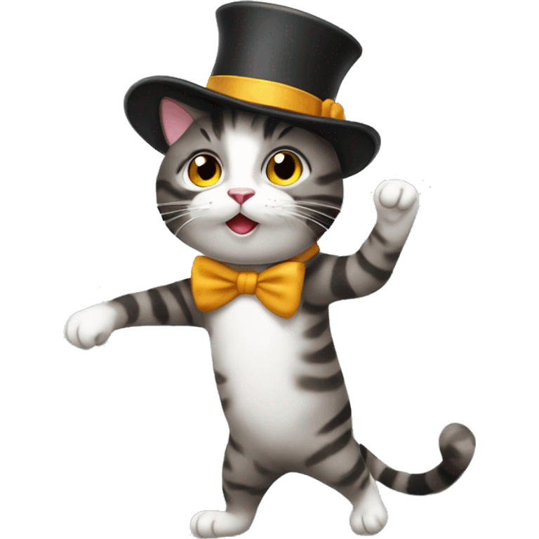 Cat with hat dancing tango emoji