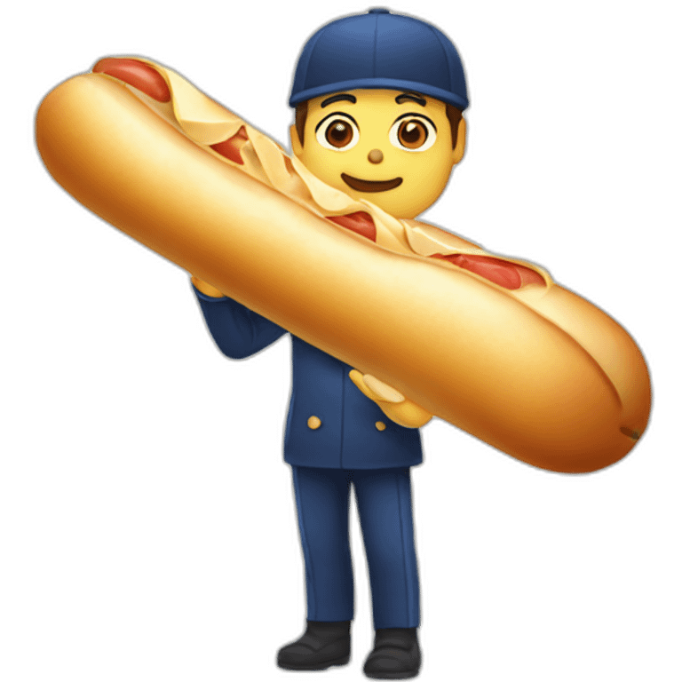 french eating baguette emoji