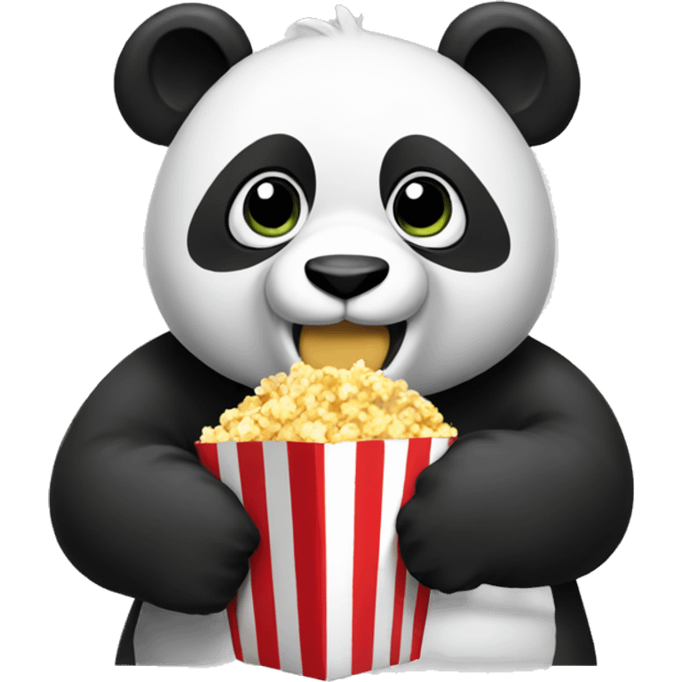 A panda eating popcorn emoji