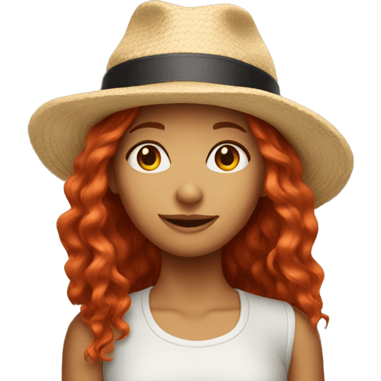 Red haired girl in hat emoji