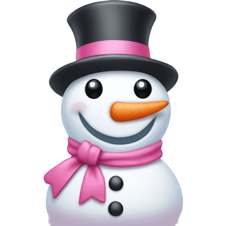 snowman wearing pink bow emoji