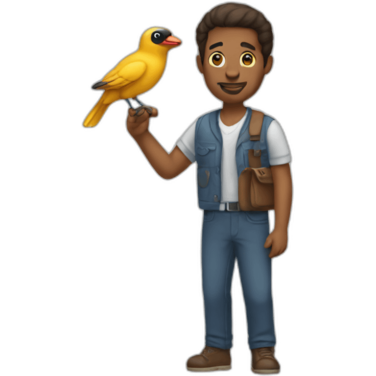 man with a bird in his hand emoji