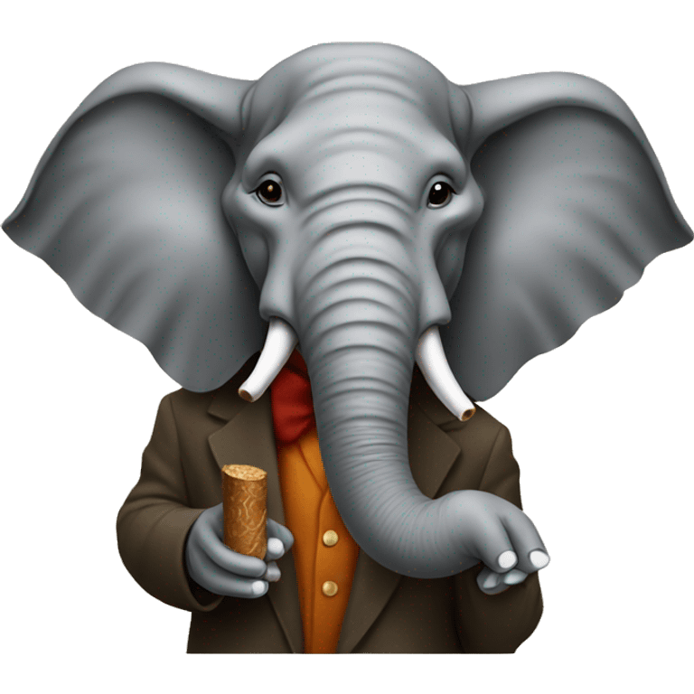 Elephant with cigar emoji