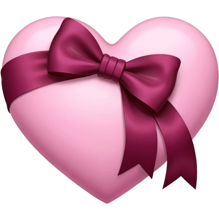 Pink heart with burgundy bow emoji