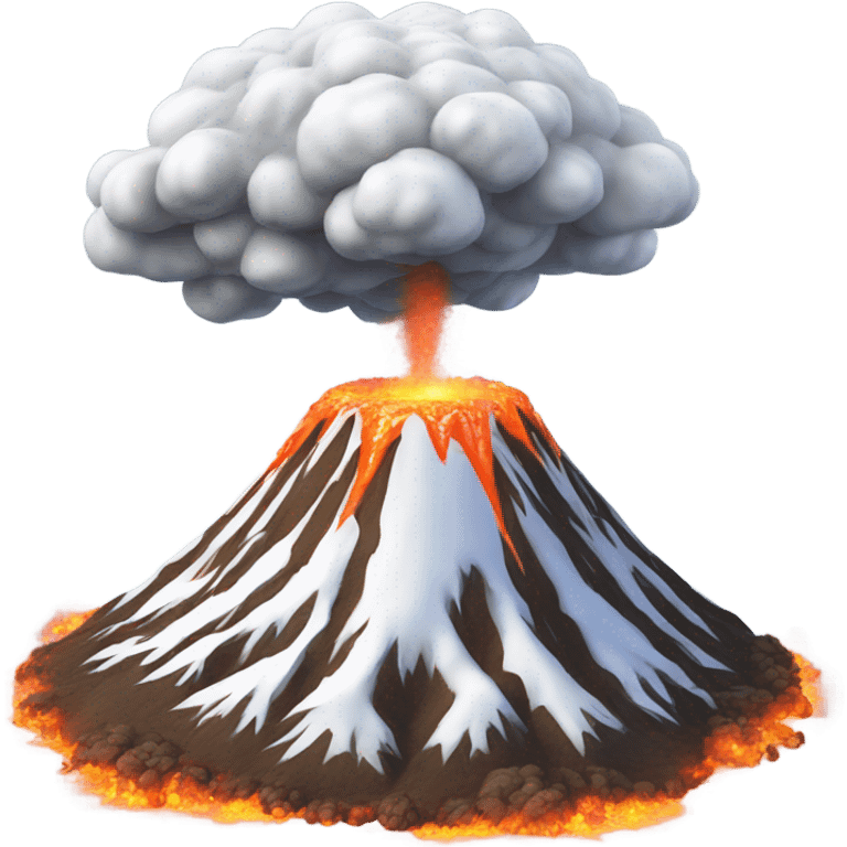 volcano covered in snow spitting out meatballs  emoji