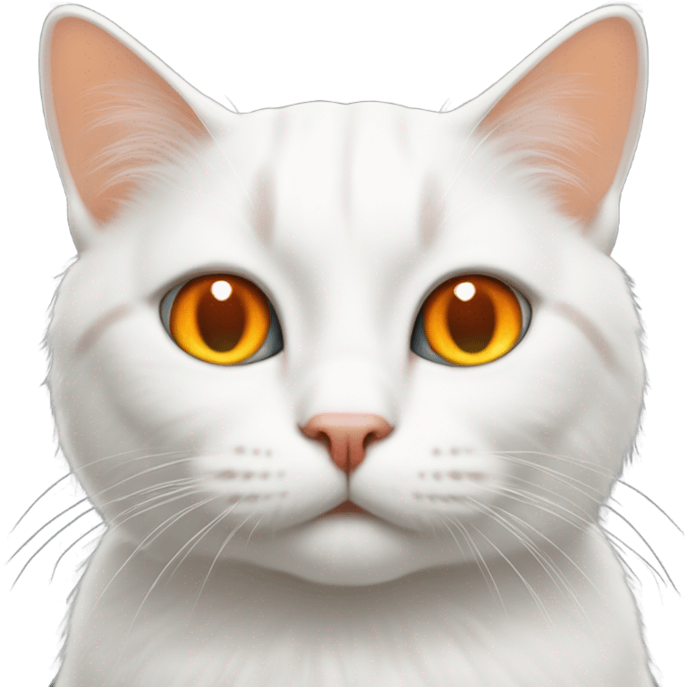 White cat with a tiny bit of orange on its body  emoji