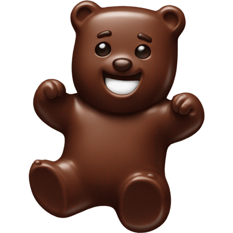 Chocolate covered gummy bear emoji