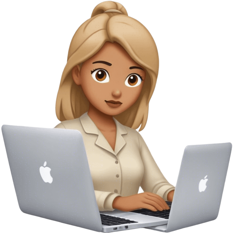 Girl working on MacBook emoji