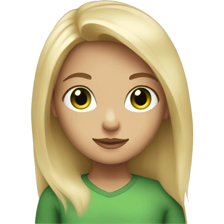 a girl with blonde hair and green eyes emoji