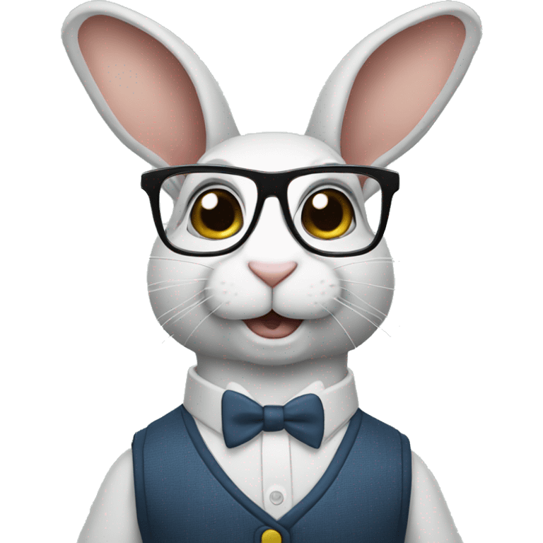 rabbit with glasses and vest emoji