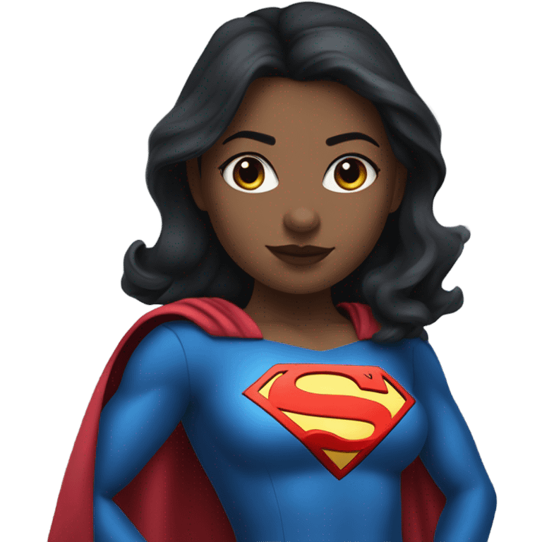 Supergirl Karina dark hair blue eyes with clothes emoji