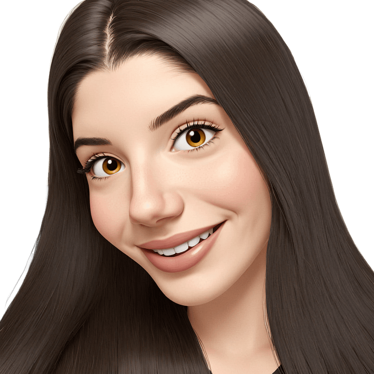 smiling girl portrait in traditional media emoji