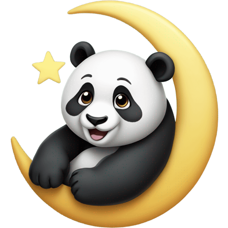 Panda on crescent moon emoji