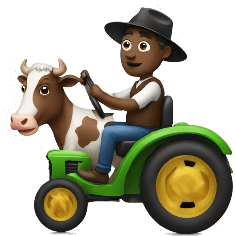 Men driving cow emoji