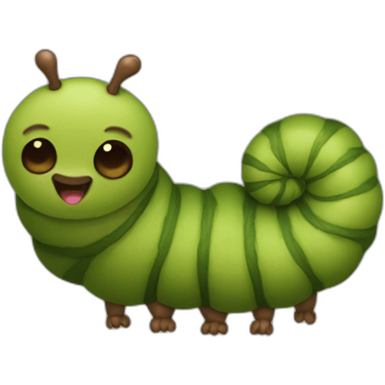 Caterpillar body with a sloth's head emoji